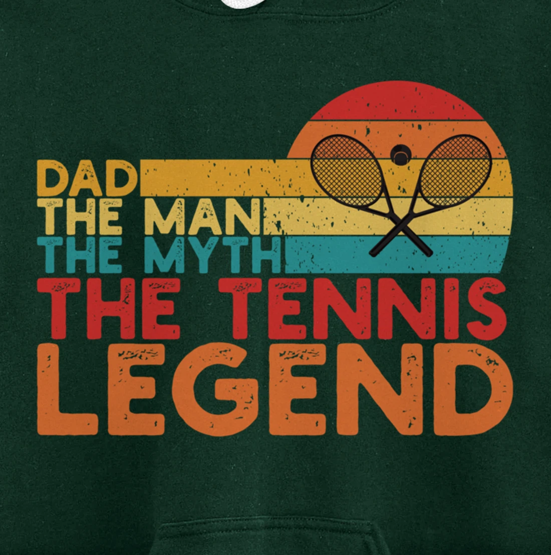Tennis Player Gifts Retro Sunset Tennis Racquet & Ball Coach Pullover Hoodie