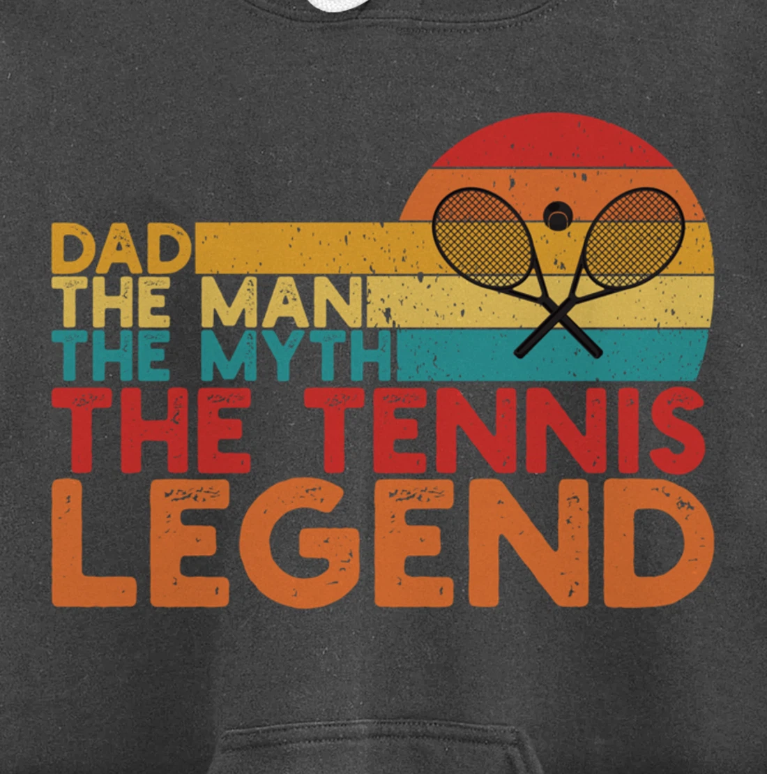 Tennis Player Gifts Retro Sunset Tennis Racquet & Ball Coach Pullover Hoodie
