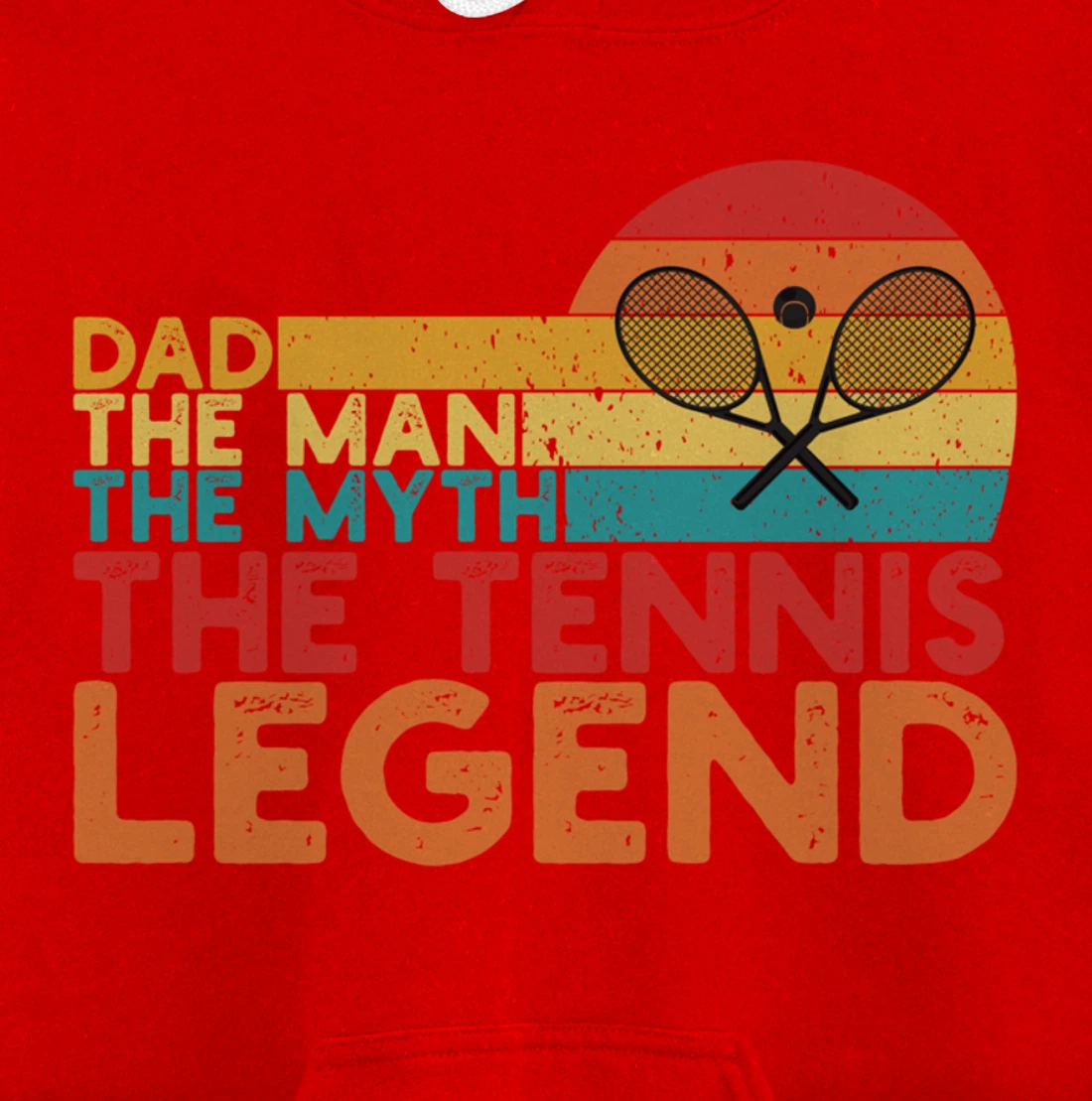 Tennis Player Gifts Retro Sunset Tennis Racquet & Ball Coach Pullover Hoodie