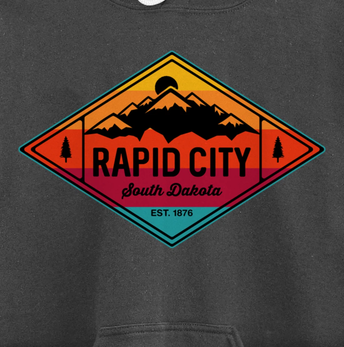 Vintage Rapid City South Dakota Mountain Outdoors Pullover Hoodie