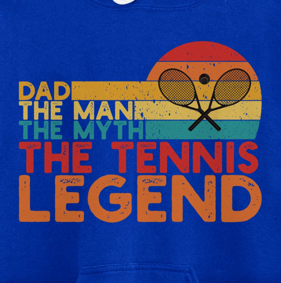 Tennis Player Gifts Retro Sunset Tennis Racquet & Ball Coach Pullover Hoodie