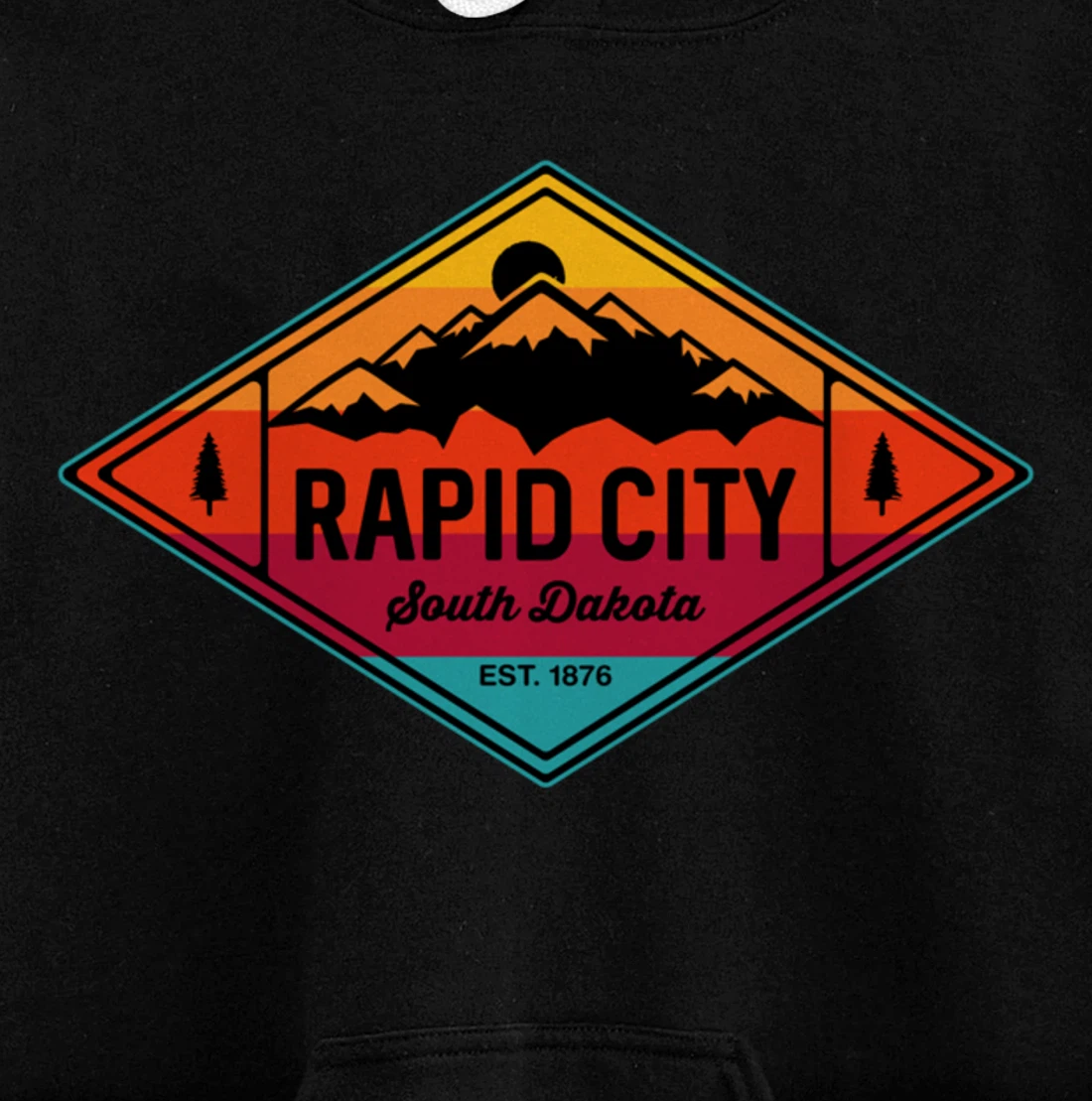Vintage Rapid City South Dakota Mountain Outdoors Pullover Hoodie