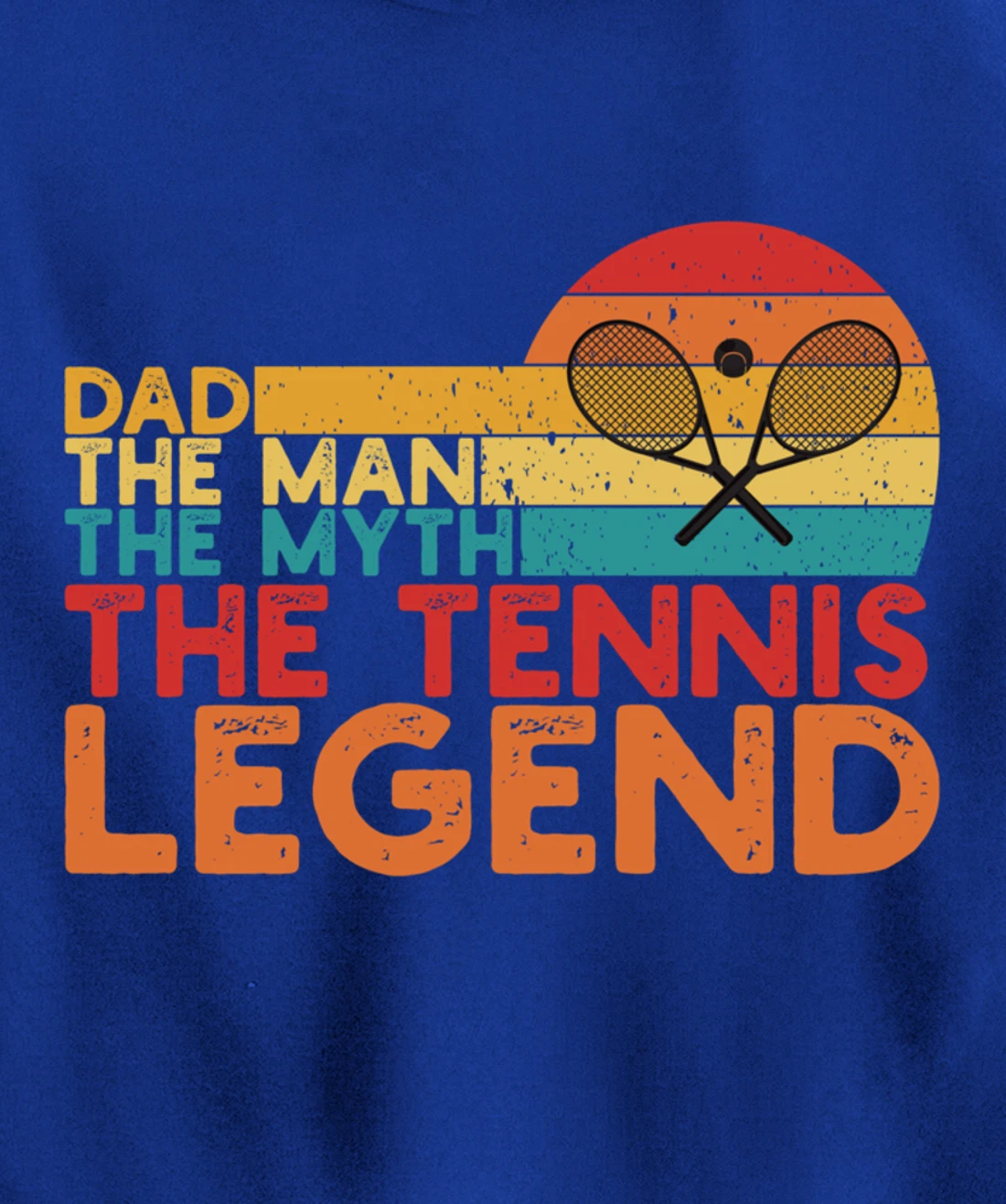 Tennis Player Gifts Retro Sunset Tennis Racquet & Ball Coach Pullover Hoodie