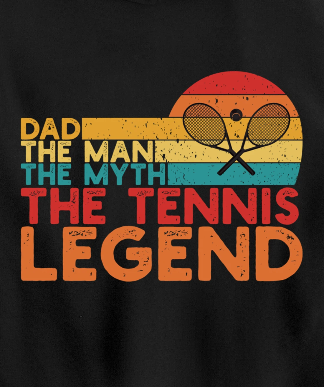 Tennis Player Gifts Retro Sunset Tennis Racquet & Ball Coach Pullover Hoodie