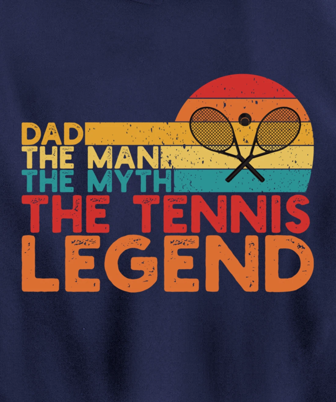 Tennis Player Gifts Retro Sunset Tennis Racquet & Ball Coach Pullover Hoodie