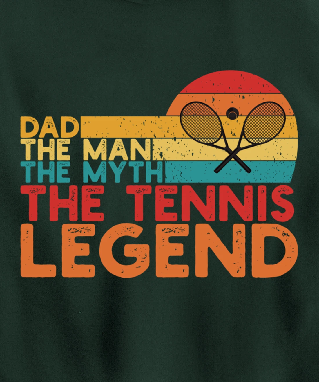 Tennis Player Gifts Retro Sunset Tennis Racquet & Ball Coach Pullover Hoodie