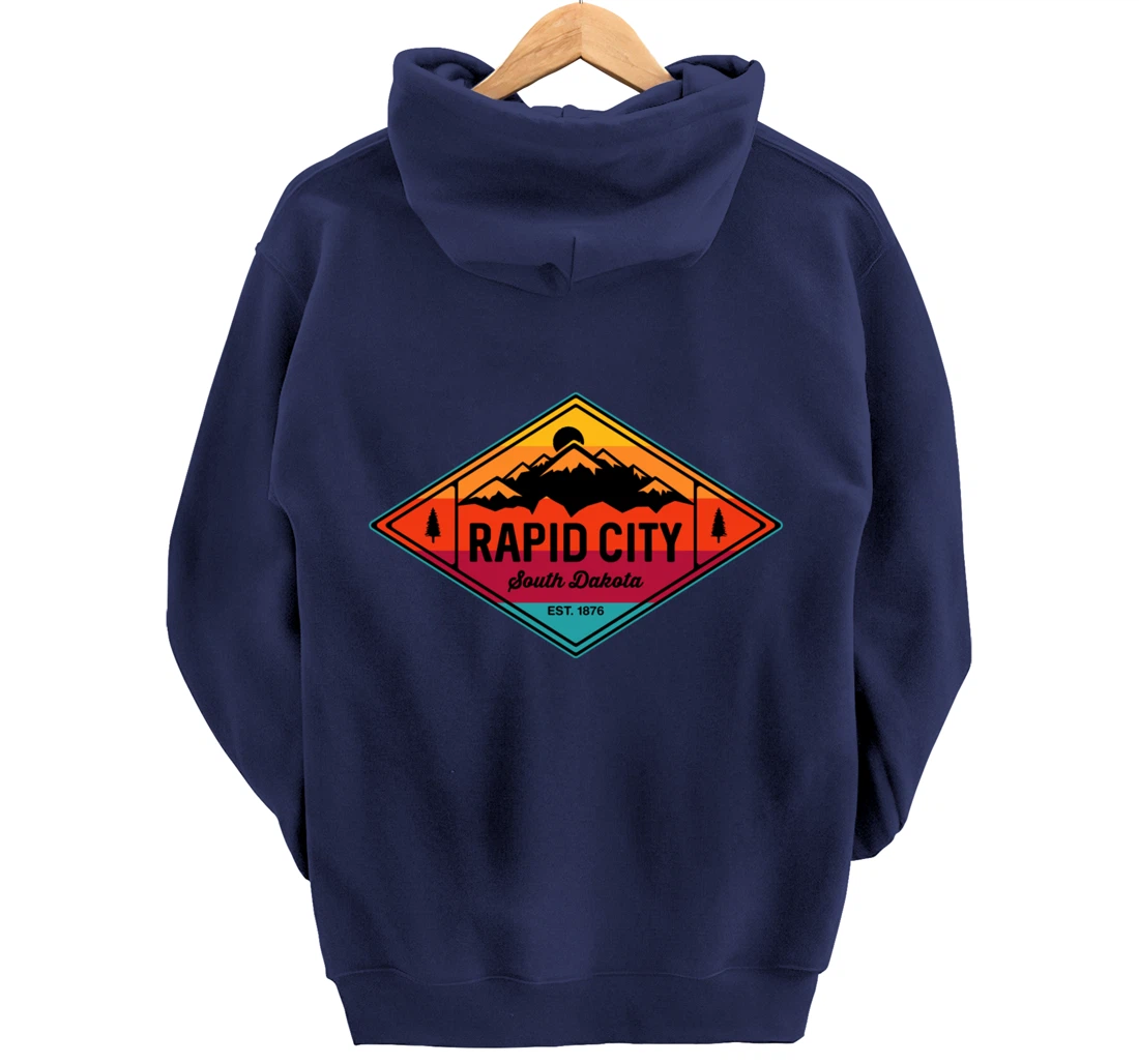Vintage Rapid City South Dakota Mountain Outdoors Pullover Hoodie