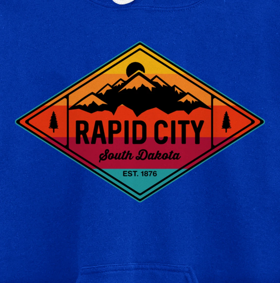 Vintage Rapid City South Dakota Mountain Outdoors Pullover Hoodie