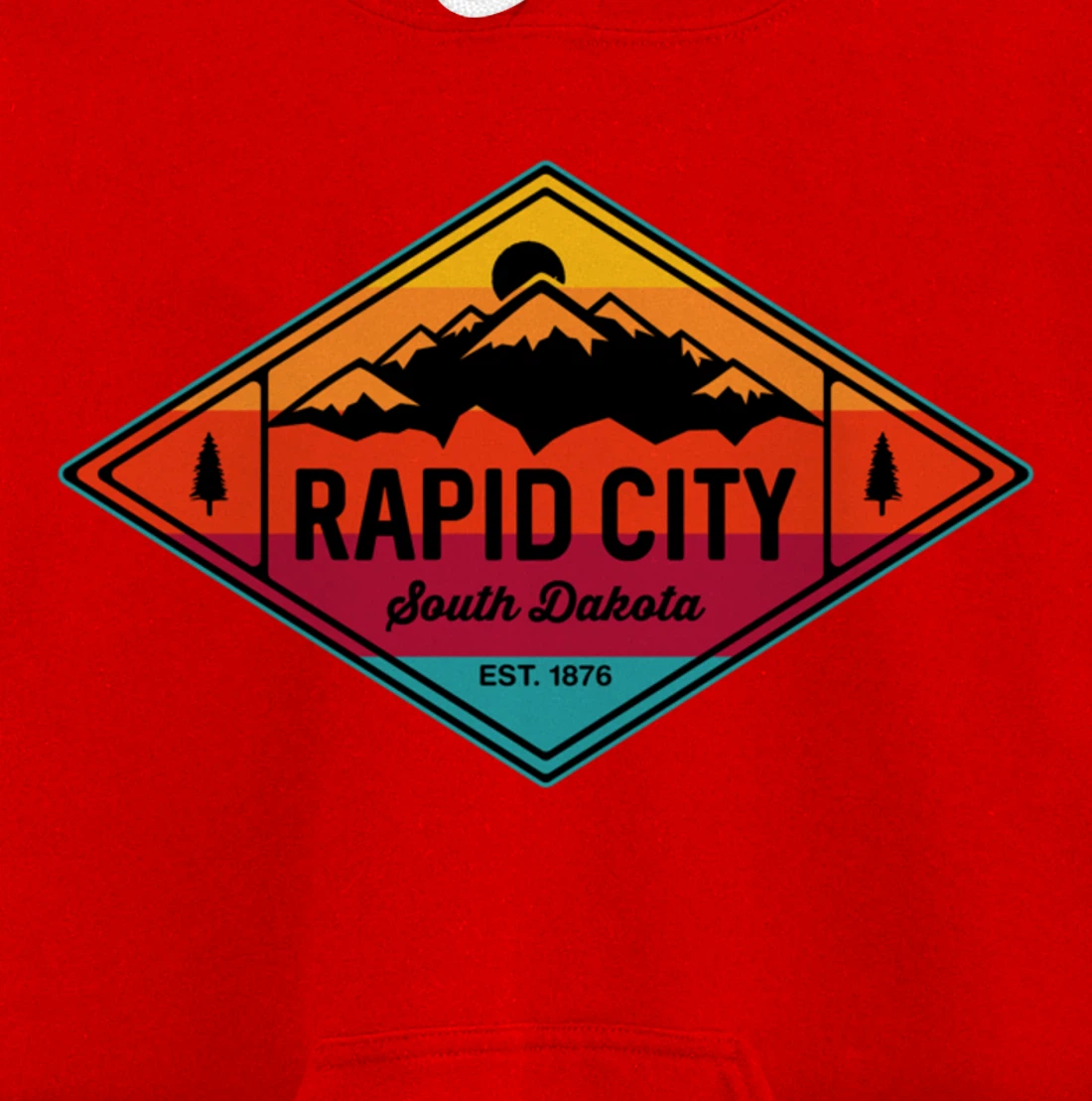 Vintage Rapid City South Dakota Mountain Outdoors Pullover Hoodie