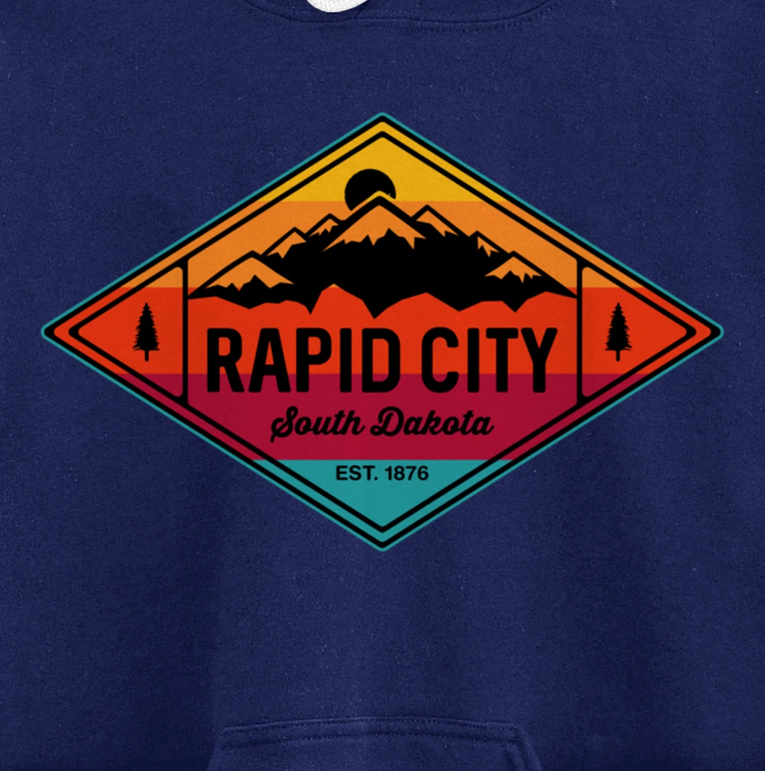 Vintage Rapid City South Dakota Mountain Outdoors Pullover Hoodie