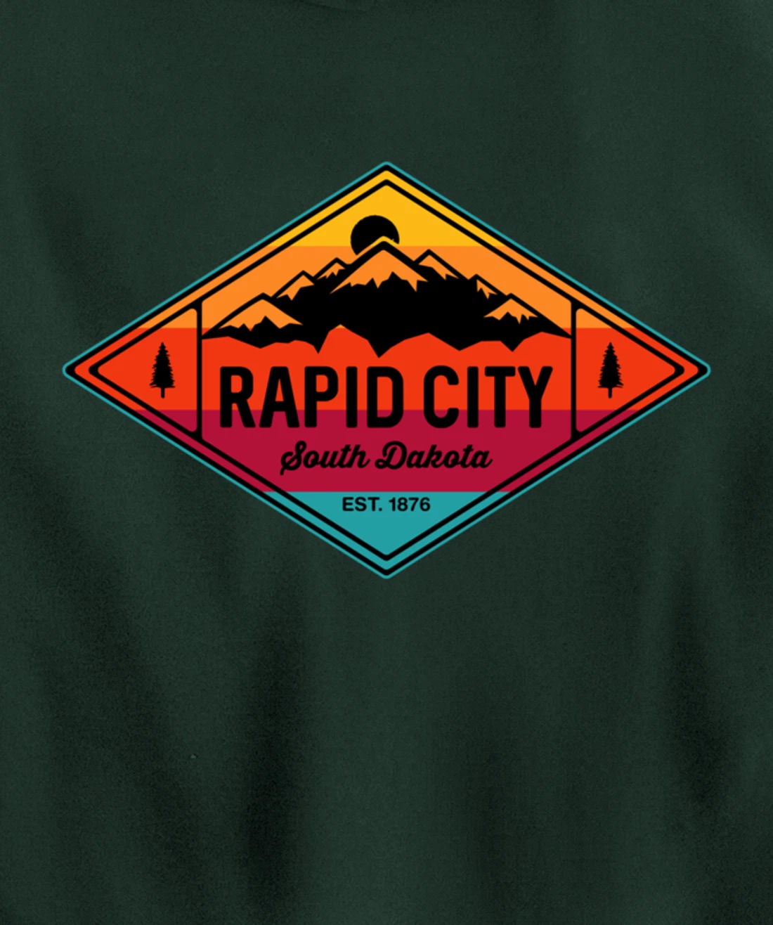 Vintage Rapid City South Dakota Mountain Outdoors Pullover Hoodie