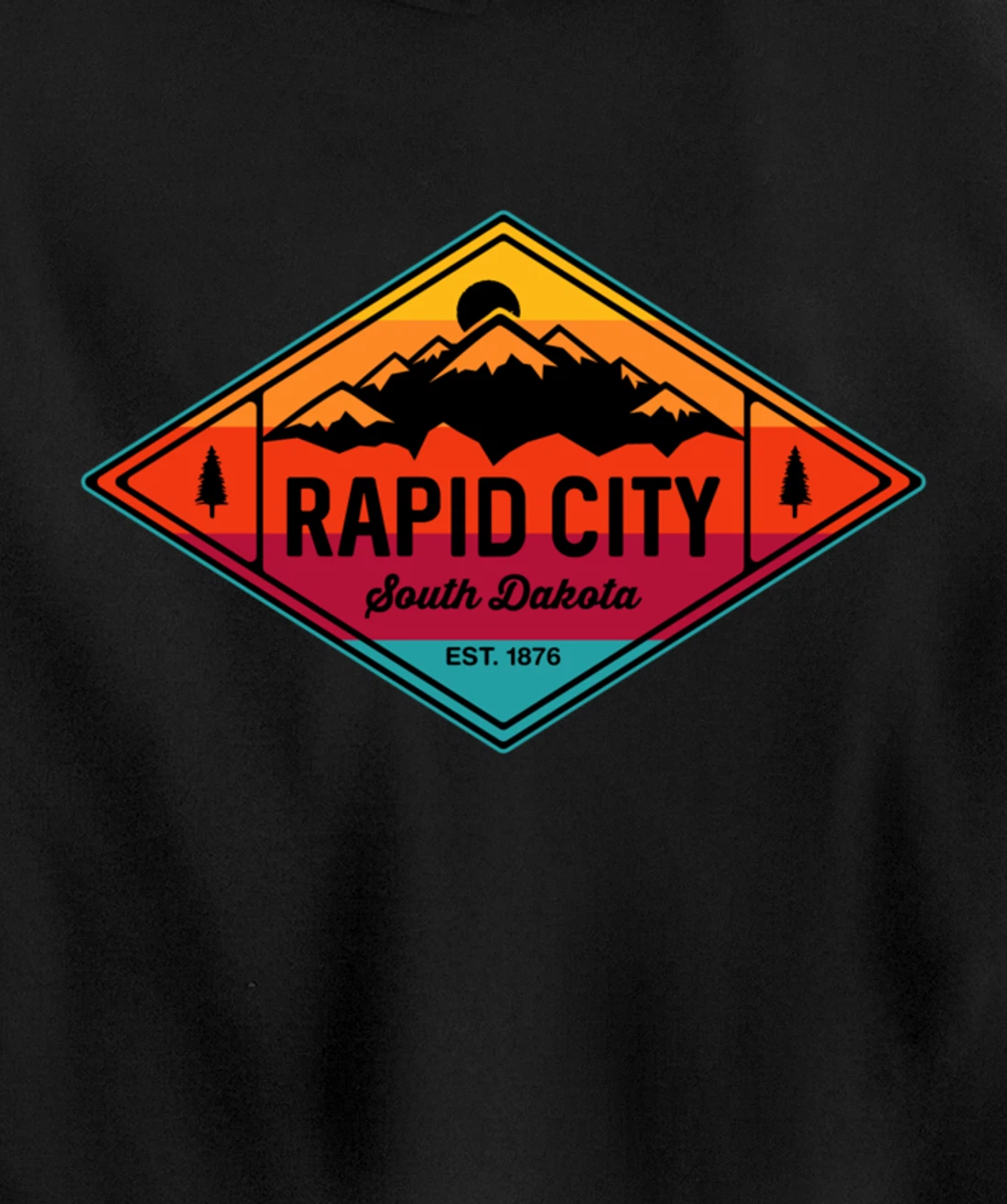Vintage Rapid City South Dakota Mountain Outdoors Pullover Hoodie