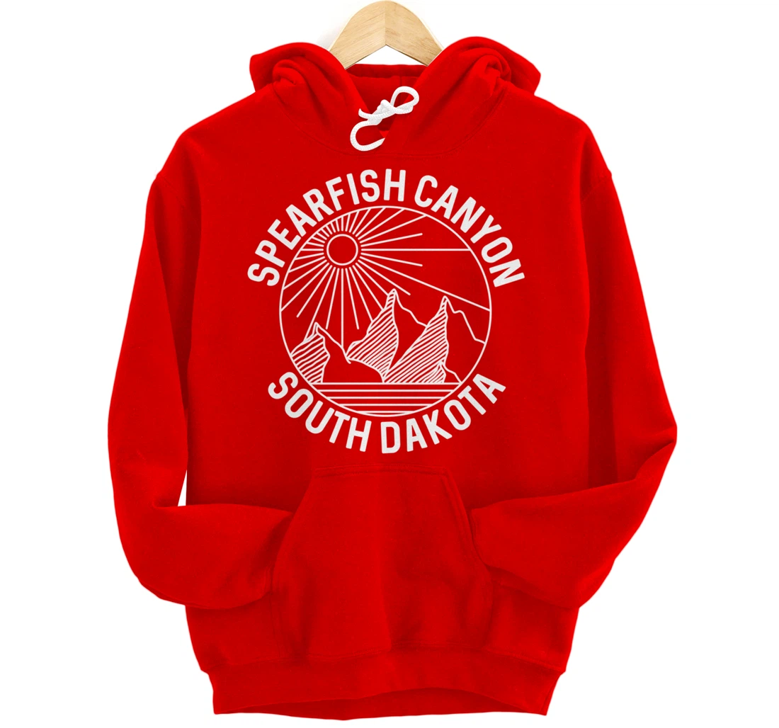 Spearfish Canyon South Dakota Mountain Line Art Pullover Hoodie