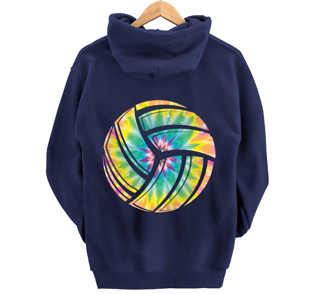 Volleyball stuff attire tie dye gift for a teen girl player Pullover Hoodie