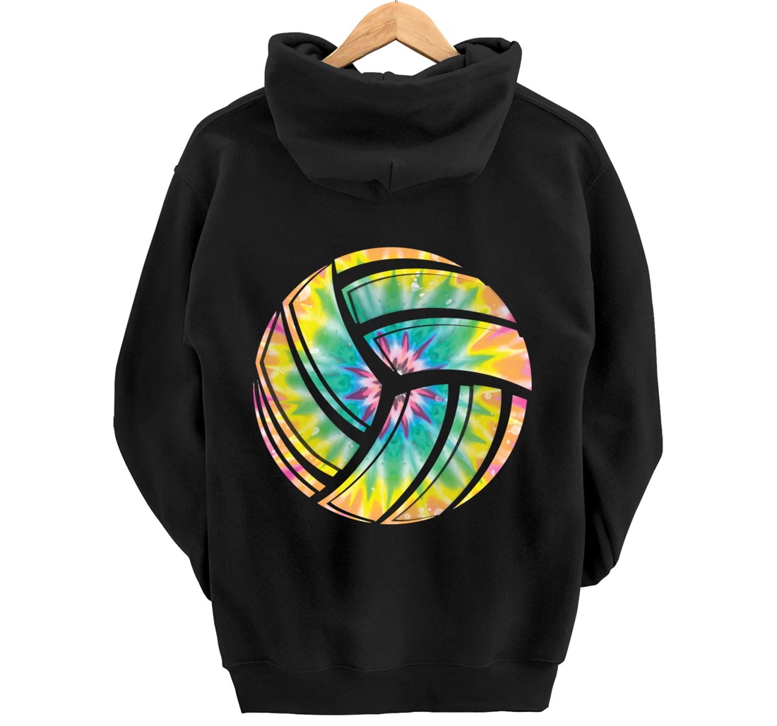 Volleyball stuff attire tie dye gift for a teen girl player Pullover Hoodie