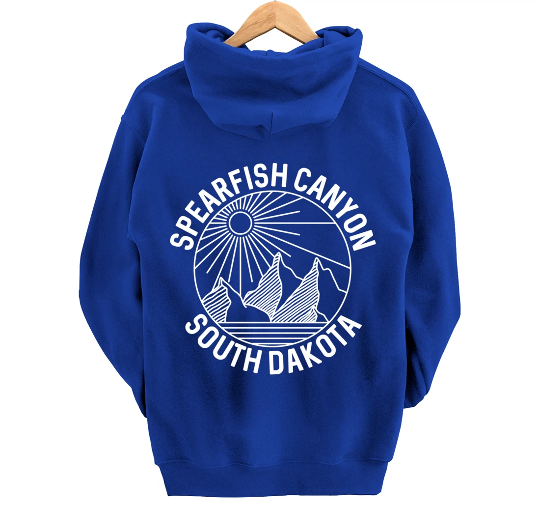 Spearfish Canyon South Dakota Mountain Line Art Pullover Hoodie