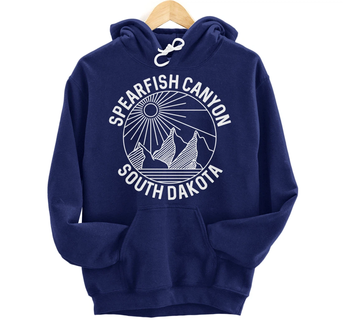 Spearfish Canyon South Dakota Mountain Line Art Pullover Hoodie