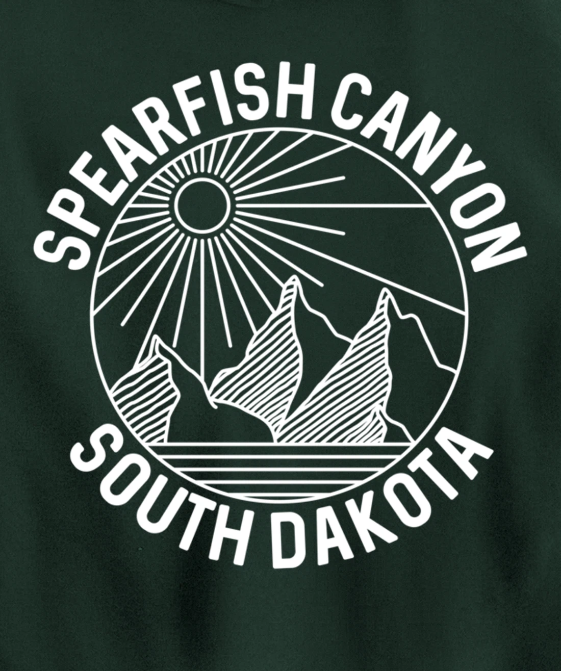 Spearfish Canyon South Dakota Mountain Line Art Pullover Hoodie