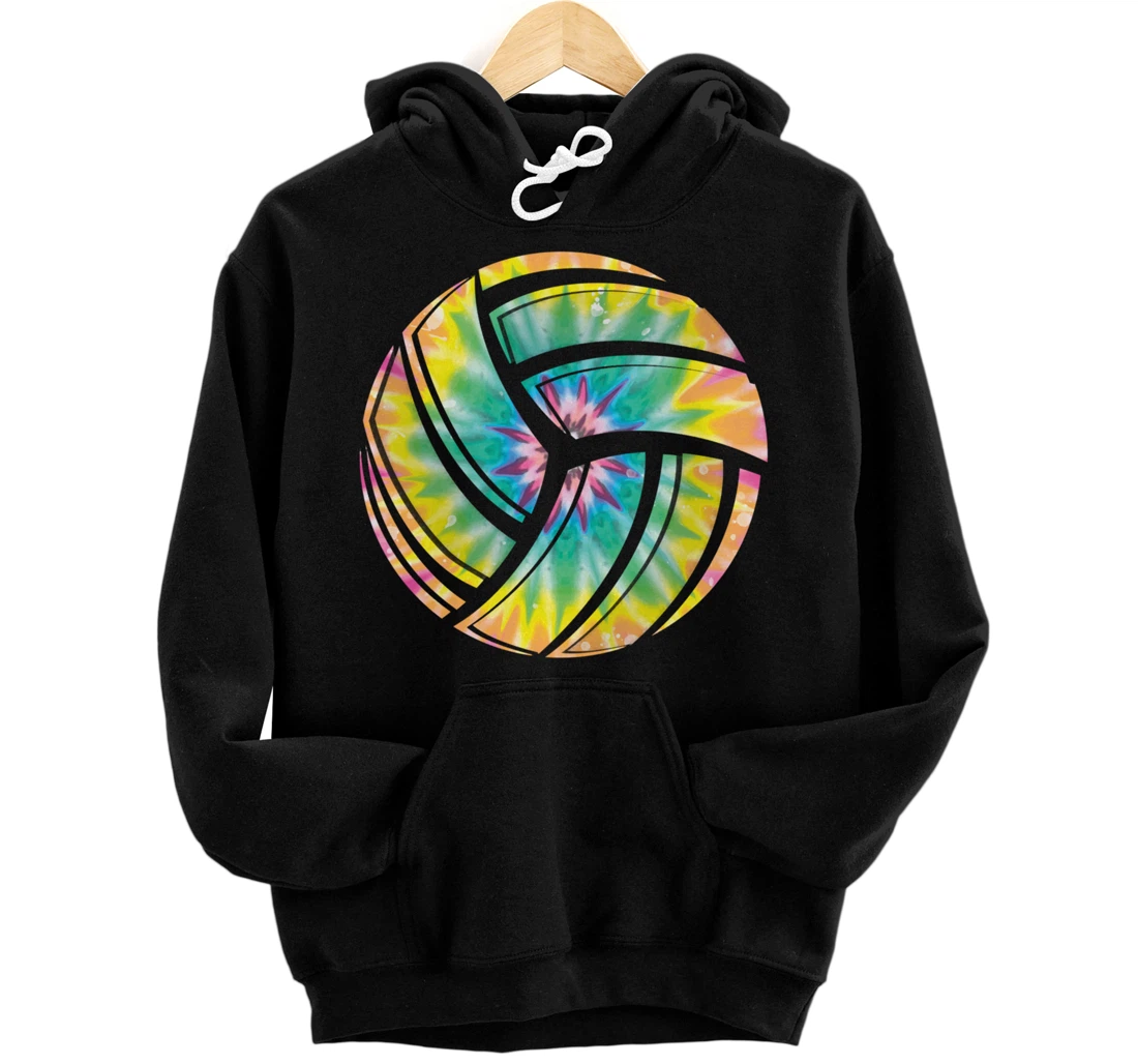 Volleyball stuff attire tie dye gift for a teen girl player Pullover Hoodie