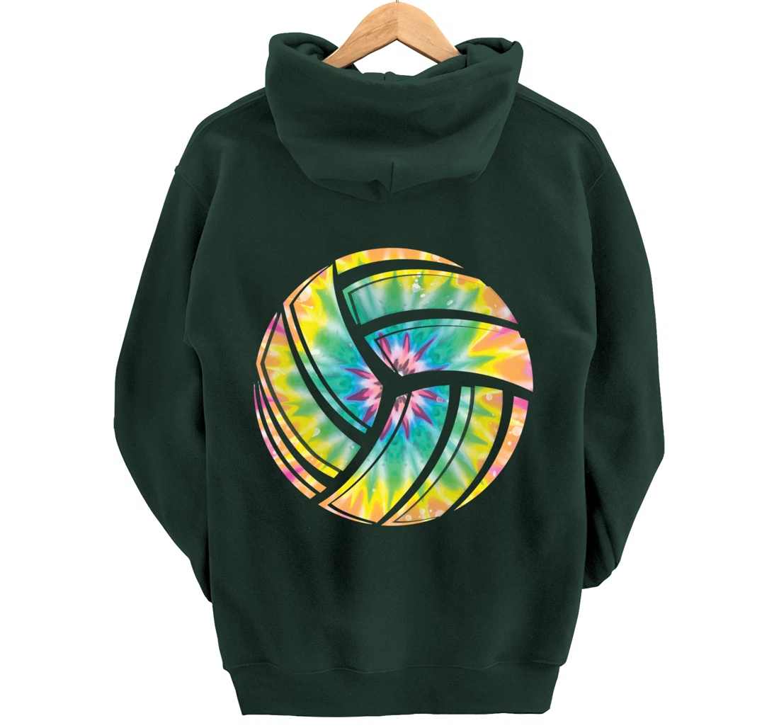 Volleyball stuff attire tie dye gift for a teen girl player Pullover Hoodie