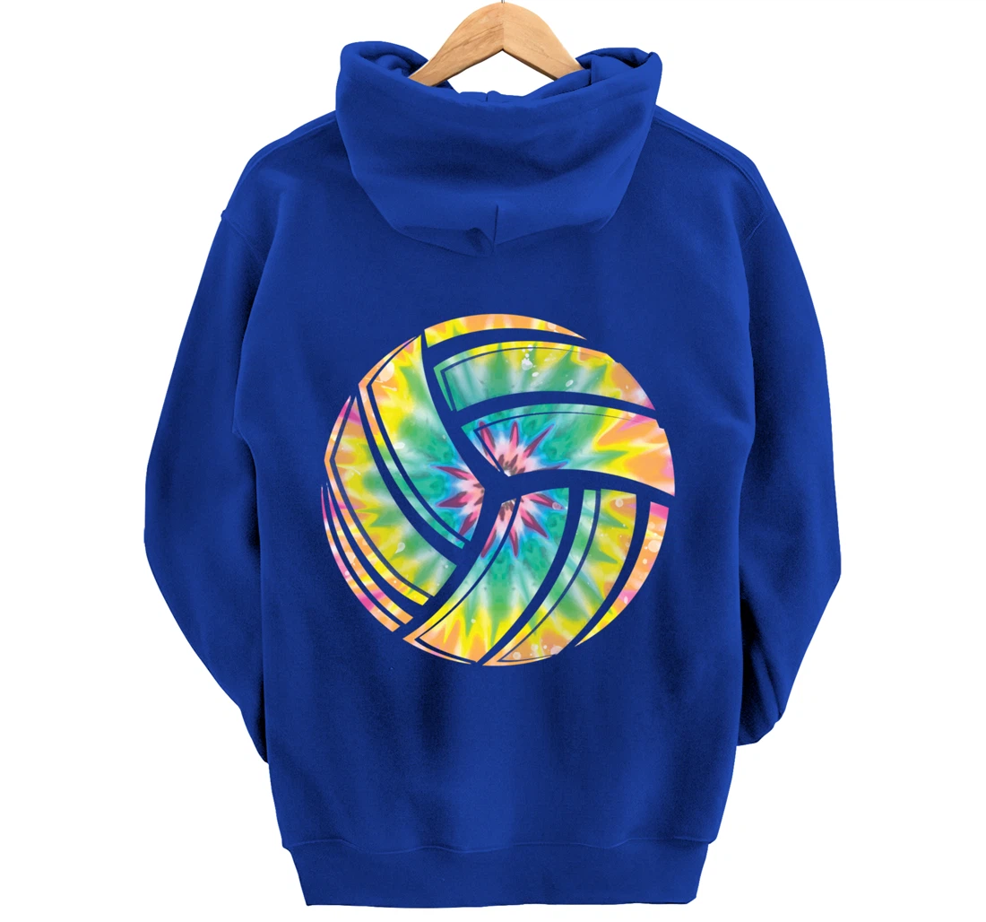Volleyball stuff attire tie dye gift for a teen girl player Pullover Hoodie