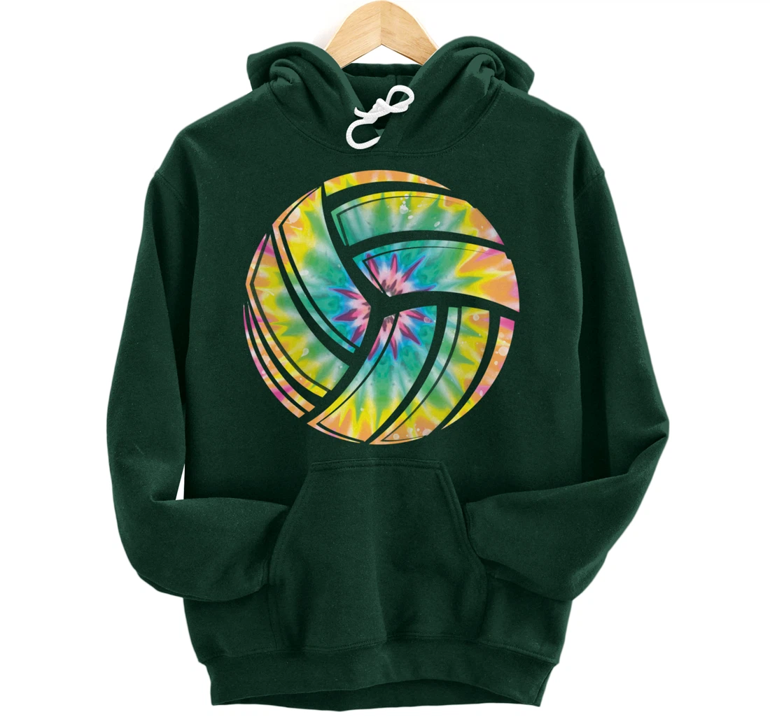Volleyball stuff attire tie dye gift for a teen girl player Pullover Hoodie