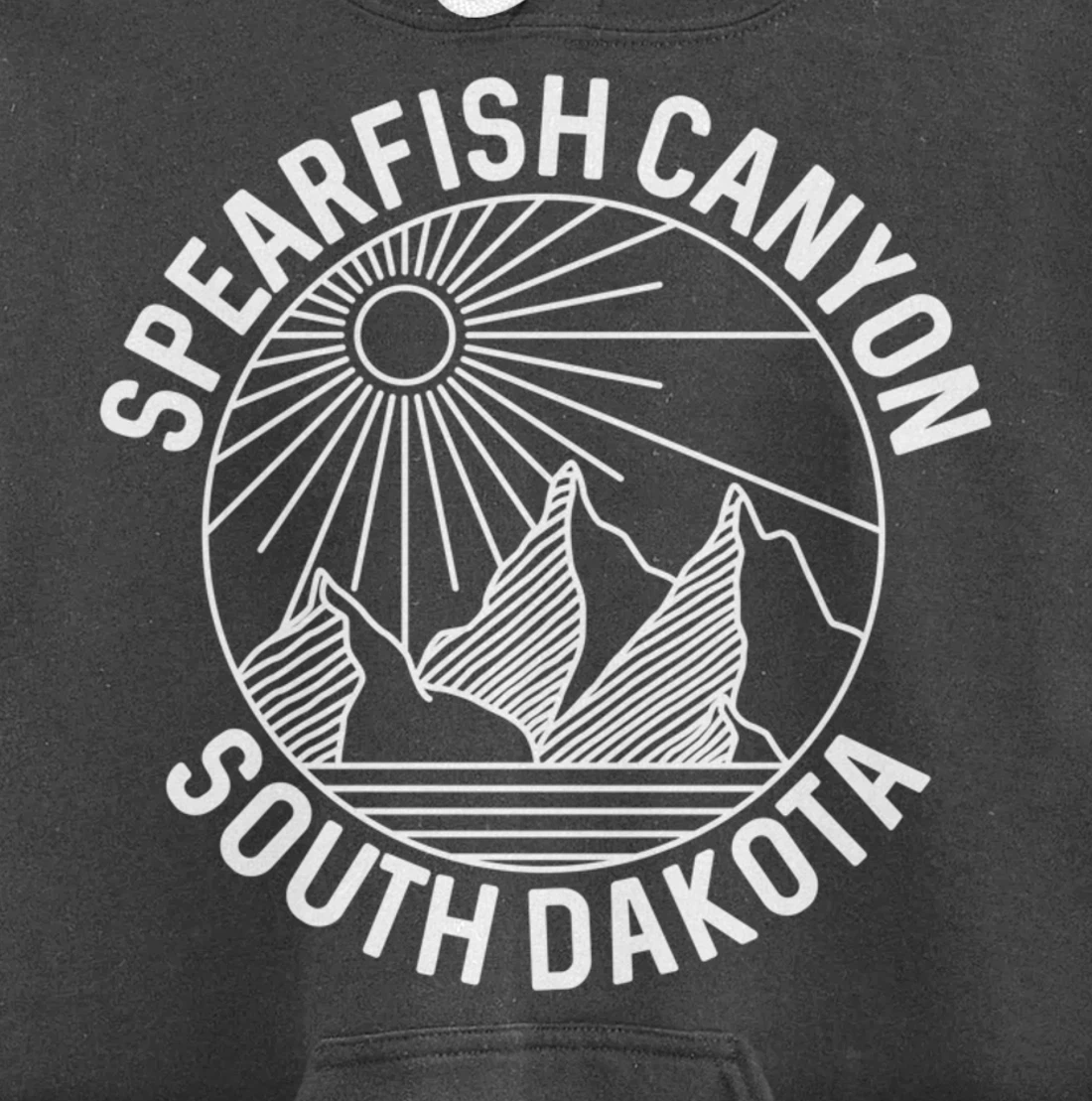 Spearfish Canyon South Dakota Mountain Line Art Pullover Hoodie