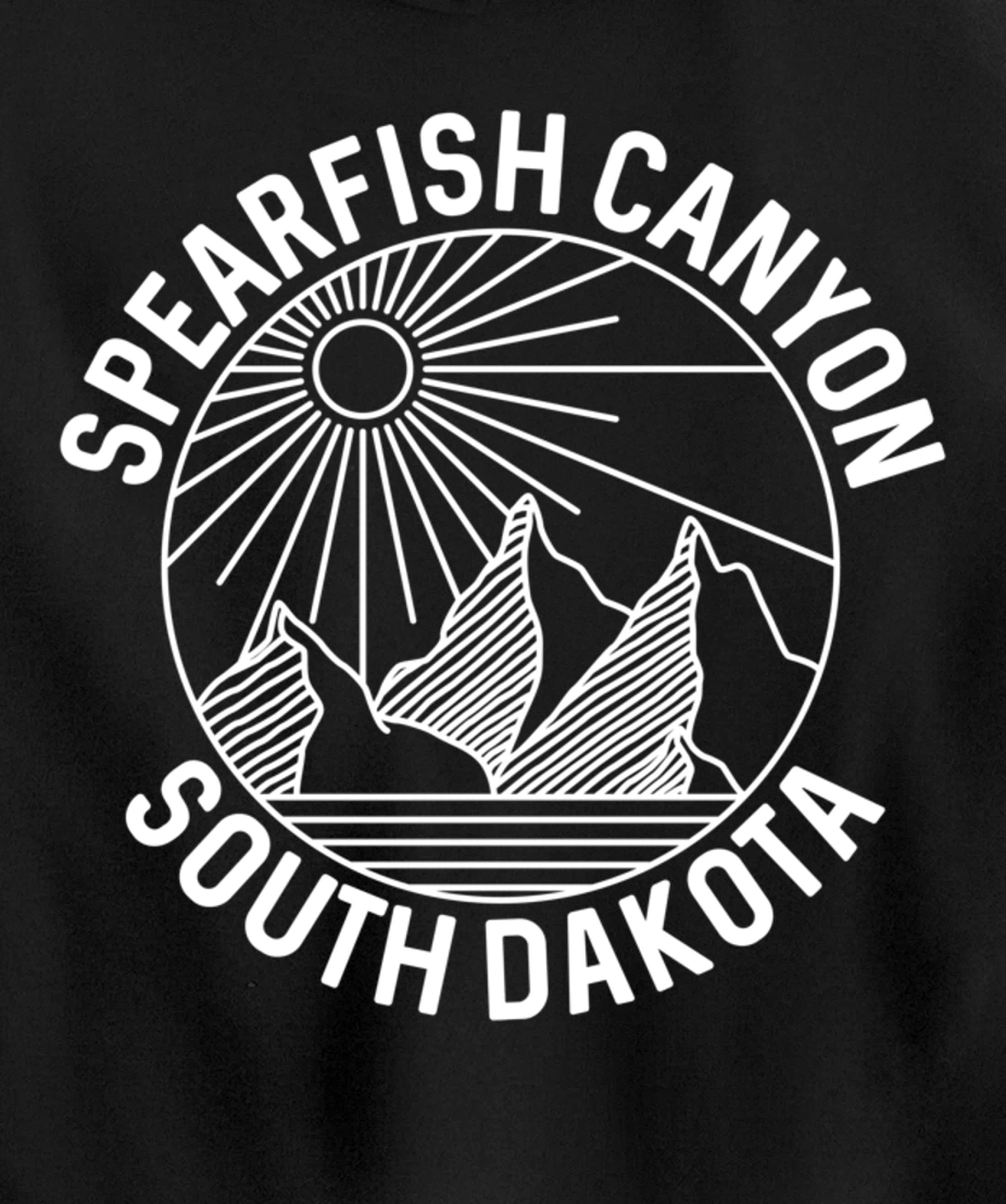 Spearfish Canyon South Dakota Mountain Line Art Pullover Hoodie