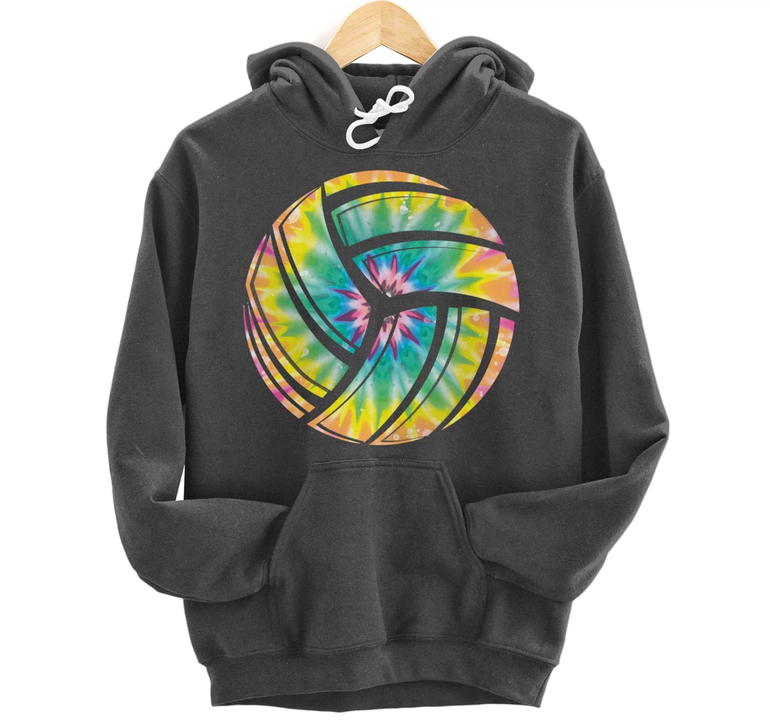 Volleyball stuff attire tie dye gift for a teen girl player Pullover Hoodie