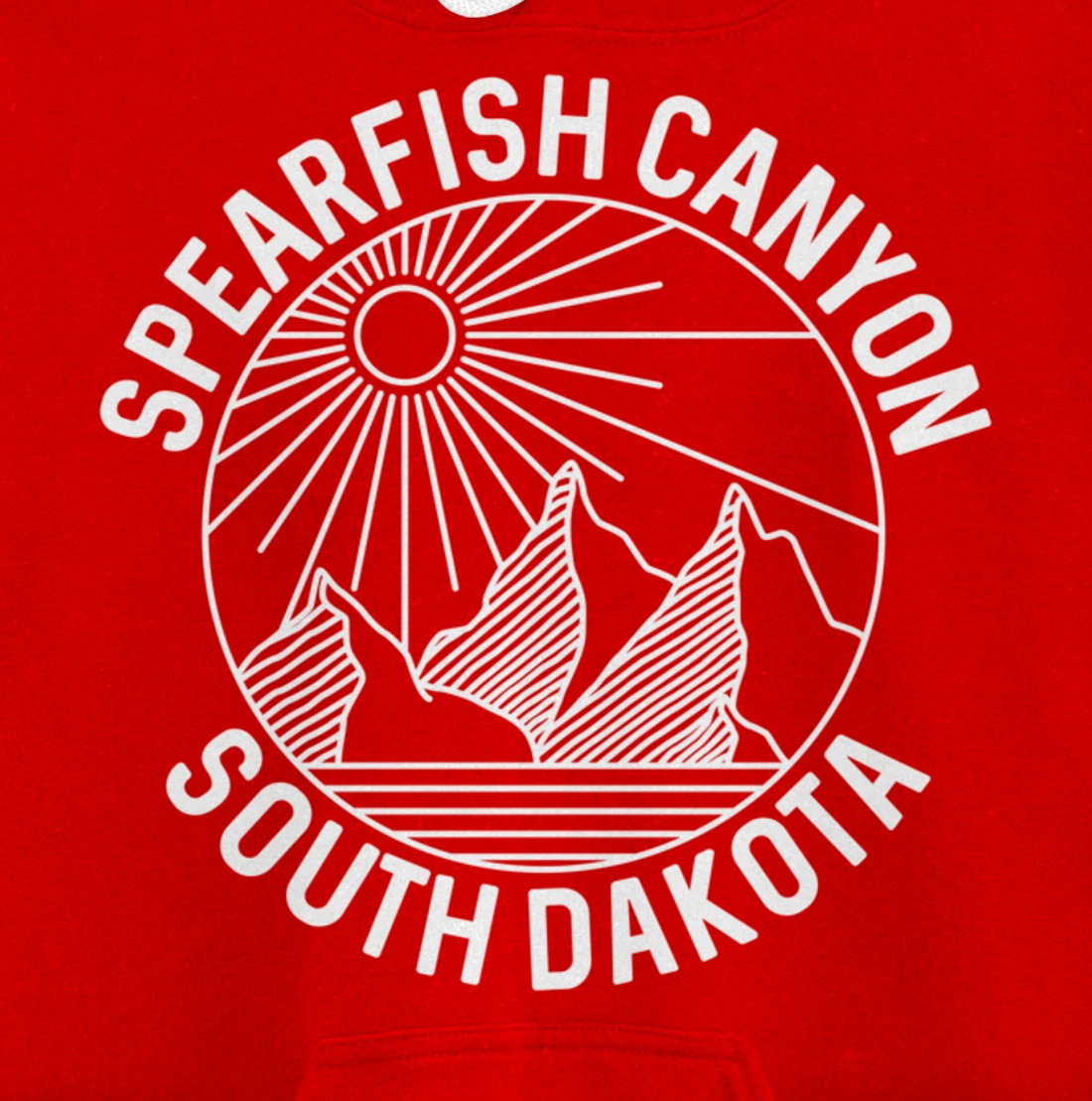 Spearfish Canyon South Dakota Mountain Line Art Pullover Hoodie