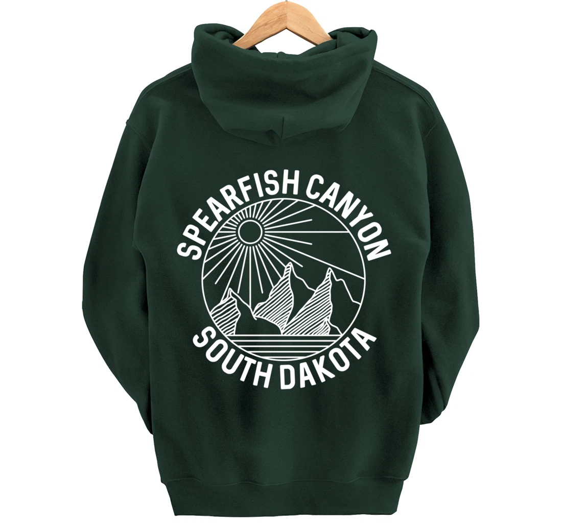 Spearfish Canyon South Dakota Mountain Line Art Pullover Hoodie