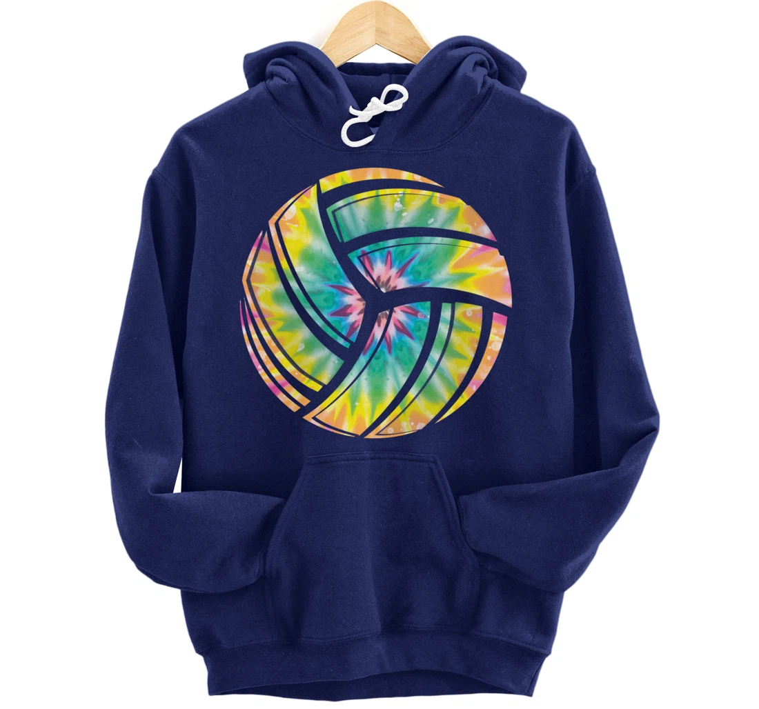 Volleyball stuff attire tie dye gift for a teen girl player Pullover Hoodie