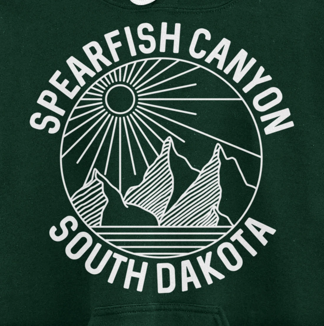 Spearfish Canyon South Dakota Mountain Line Art Pullover Hoodie