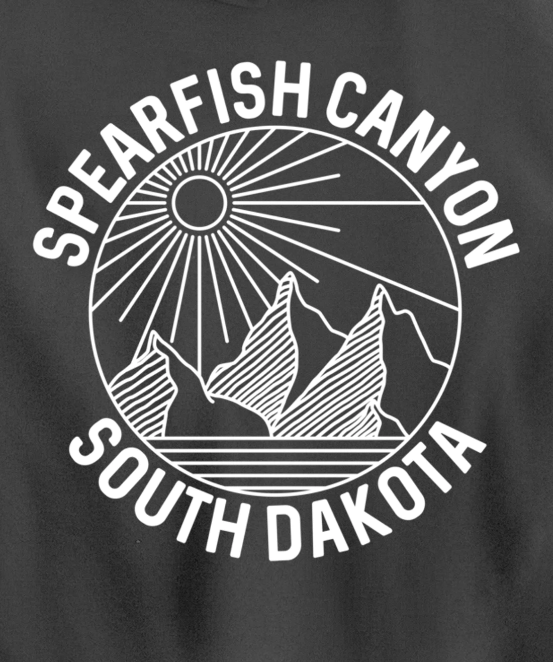 Spearfish Canyon South Dakota Mountain Line Art Pullover Hoodie