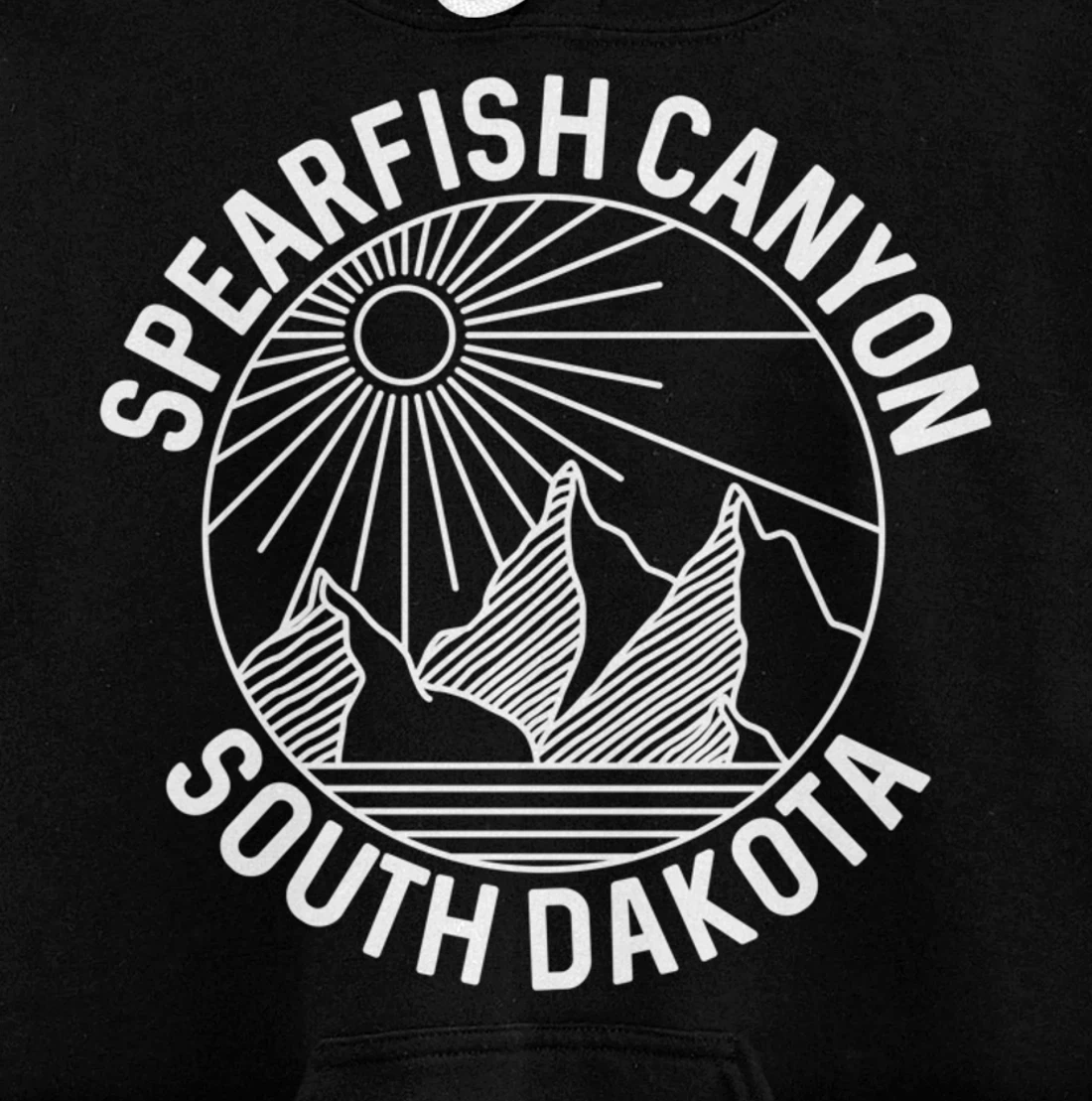 Spearfish Canyon South Dakota Mountain Line Art Pullover Hoodie