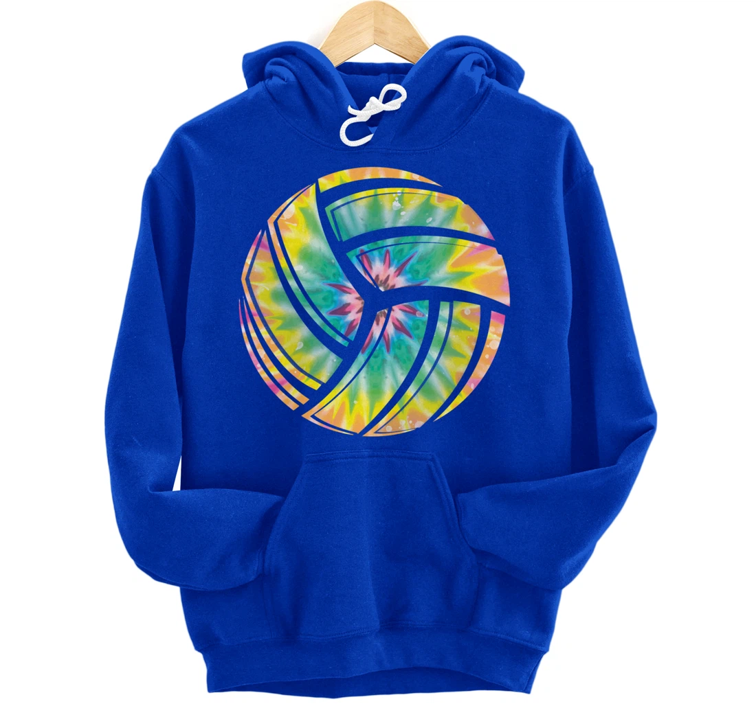 Volleyball stuff attire tie dye gift for a teen girl player Pullover Hoodie