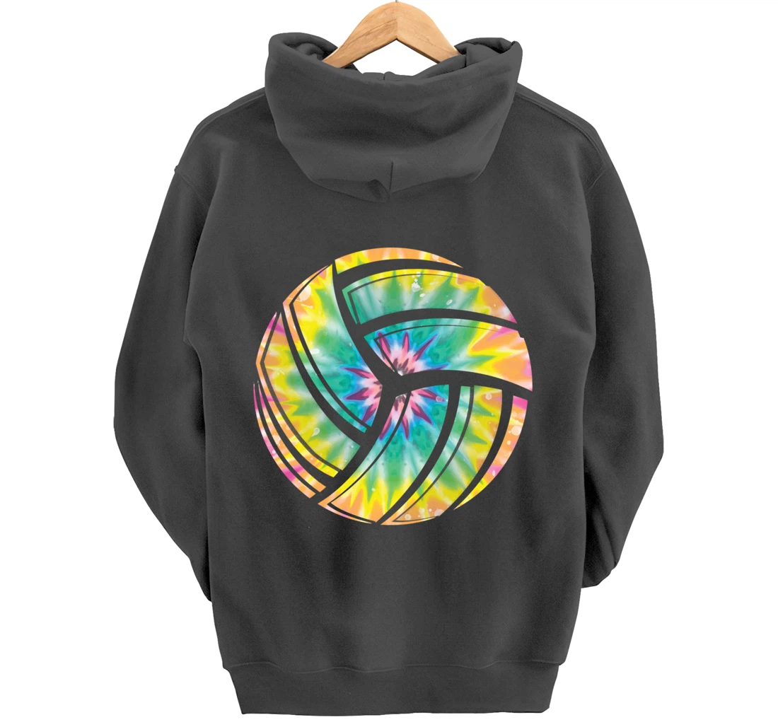 Volleyball stuff attire tie dye gift for a teen girl player Pullover Hoodie