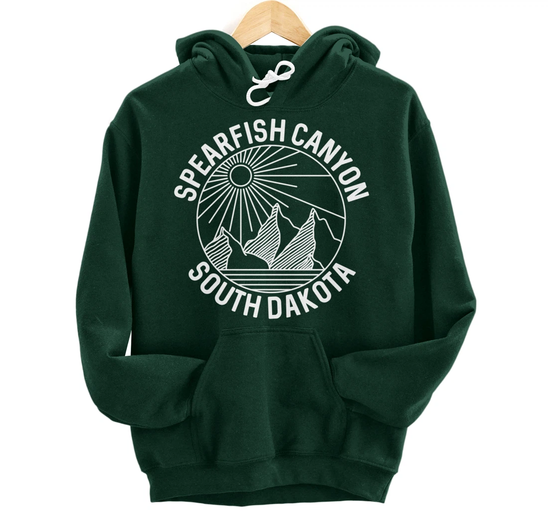 Spearfish Canyon South Dakota Mountain Line Art Pullover Hoodie