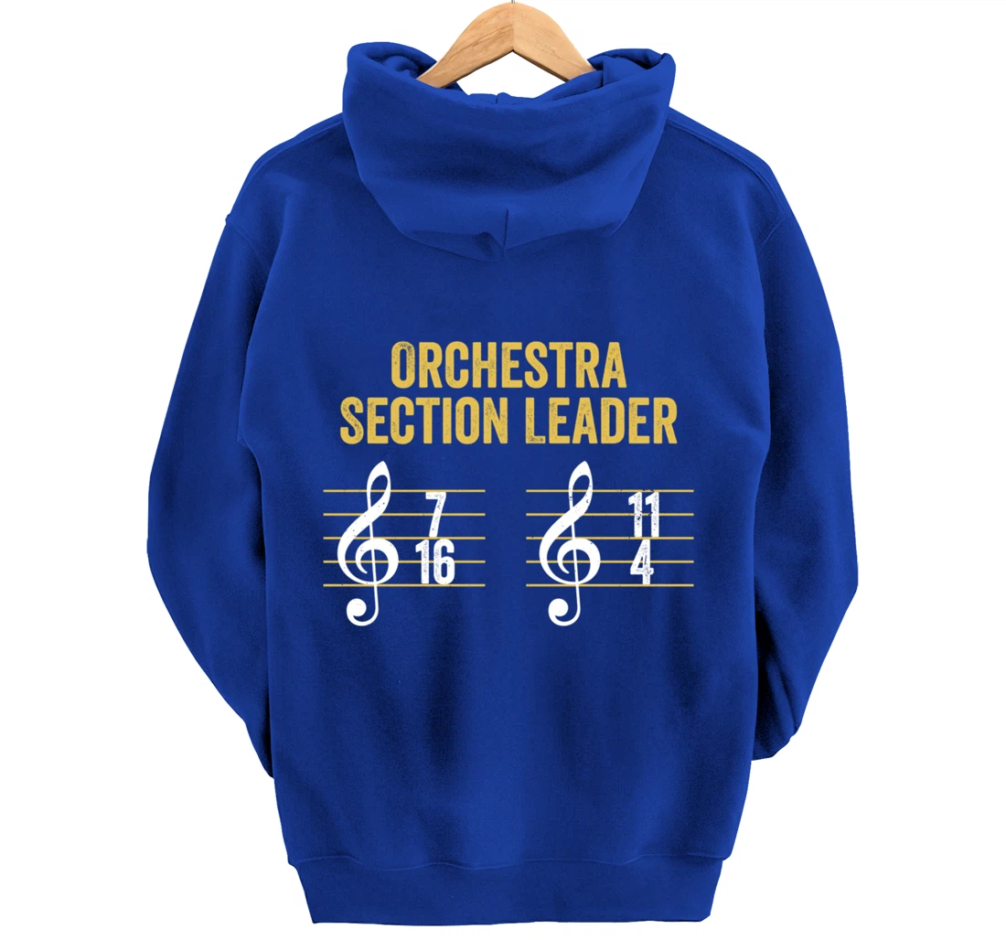 Best Section Leader Symphony Vintage Orchestra Notes Pullover Hoodie
