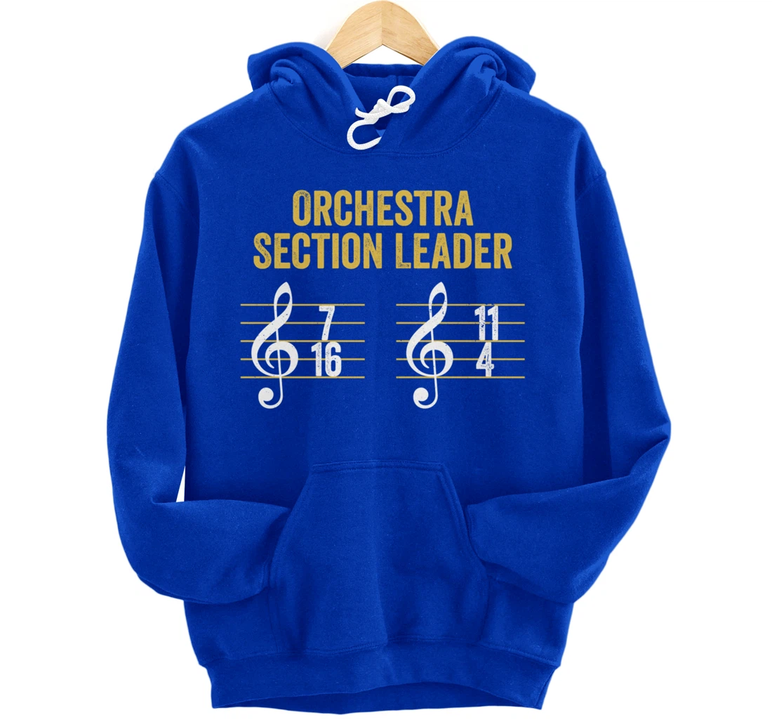 Best Section Leader Symphony Vintage Orchestra Notes Pullover Hoodie