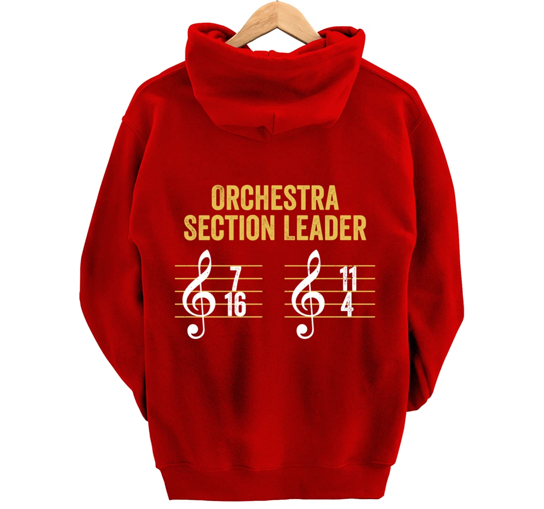 Best Section Leader Symphony Vintage Orchestra Notes Pullover Hoodie