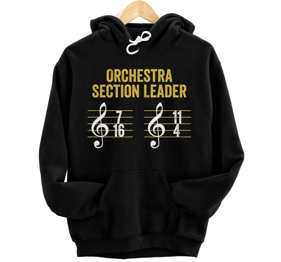 Best Section Leader Symphony Vintage Orchestra Notes Pullover Hoodie