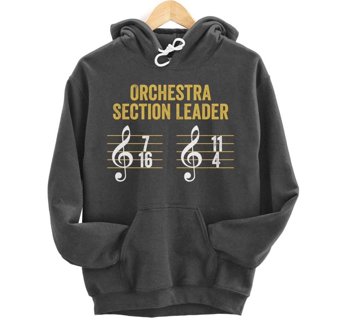 Best Section Leader Symphony Vintage Orchestra Notes Pullover Hoodie