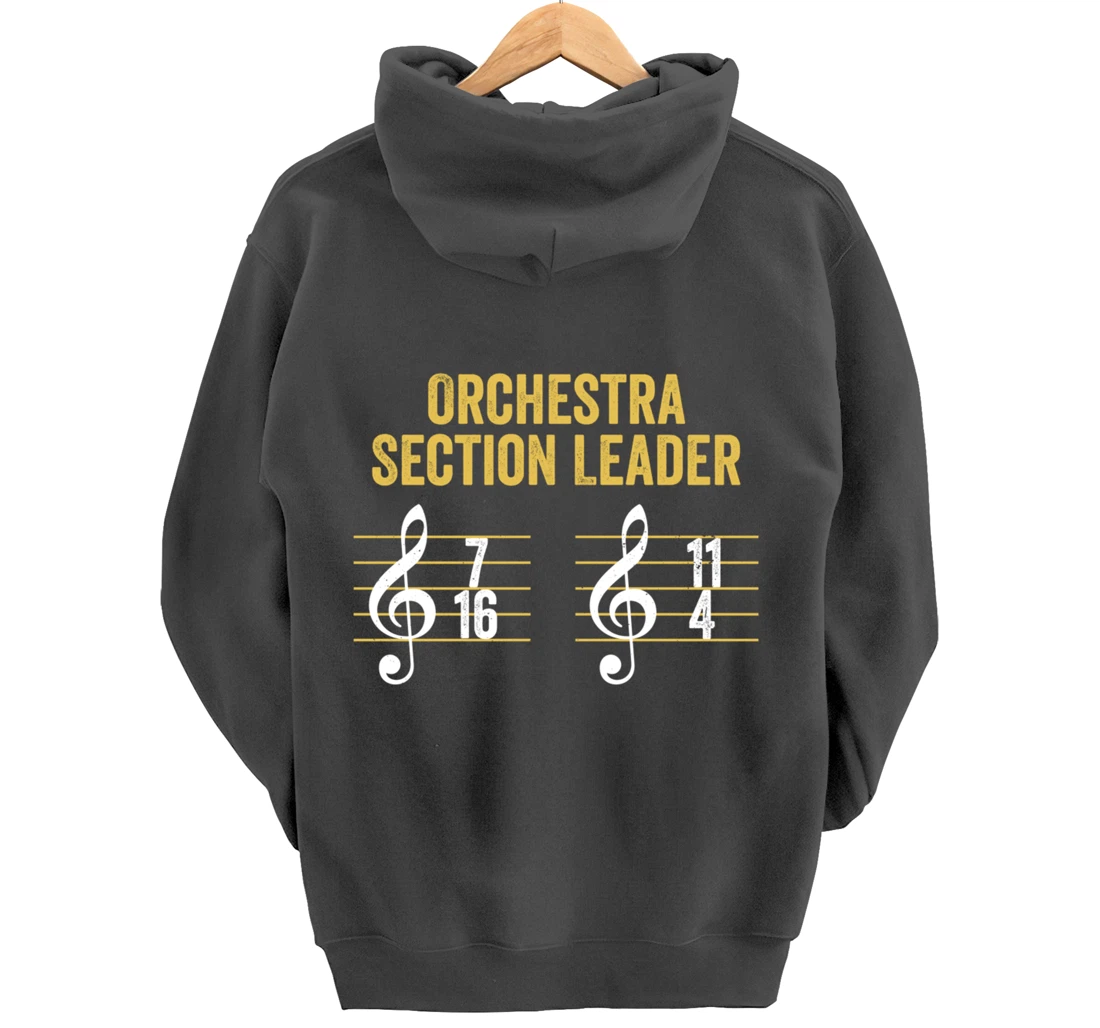 Best Section Leader Symphony Vintage Orchestra Notes Pullover Hoodie