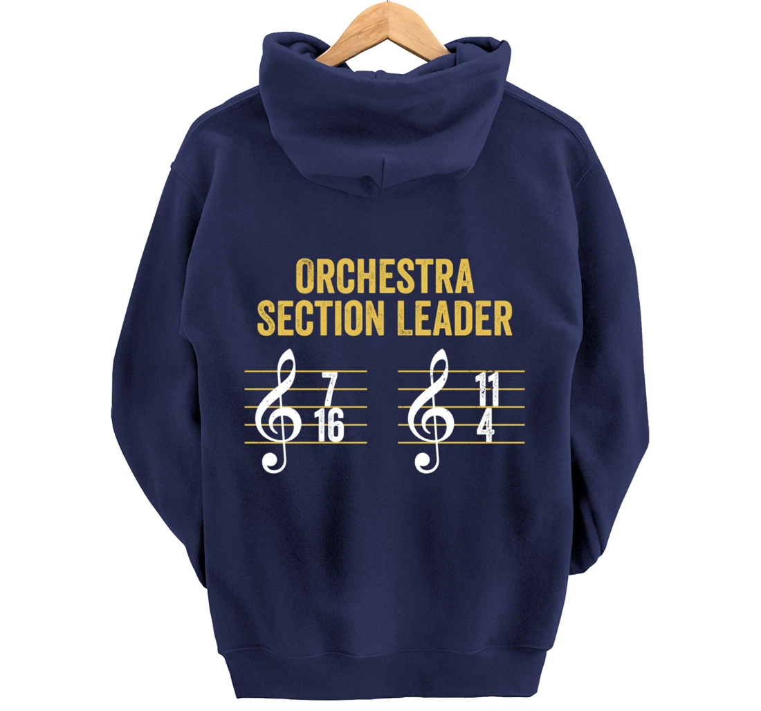 Best Section Leader Symphony Vintage Orchestra Notes Pullover Hoodie