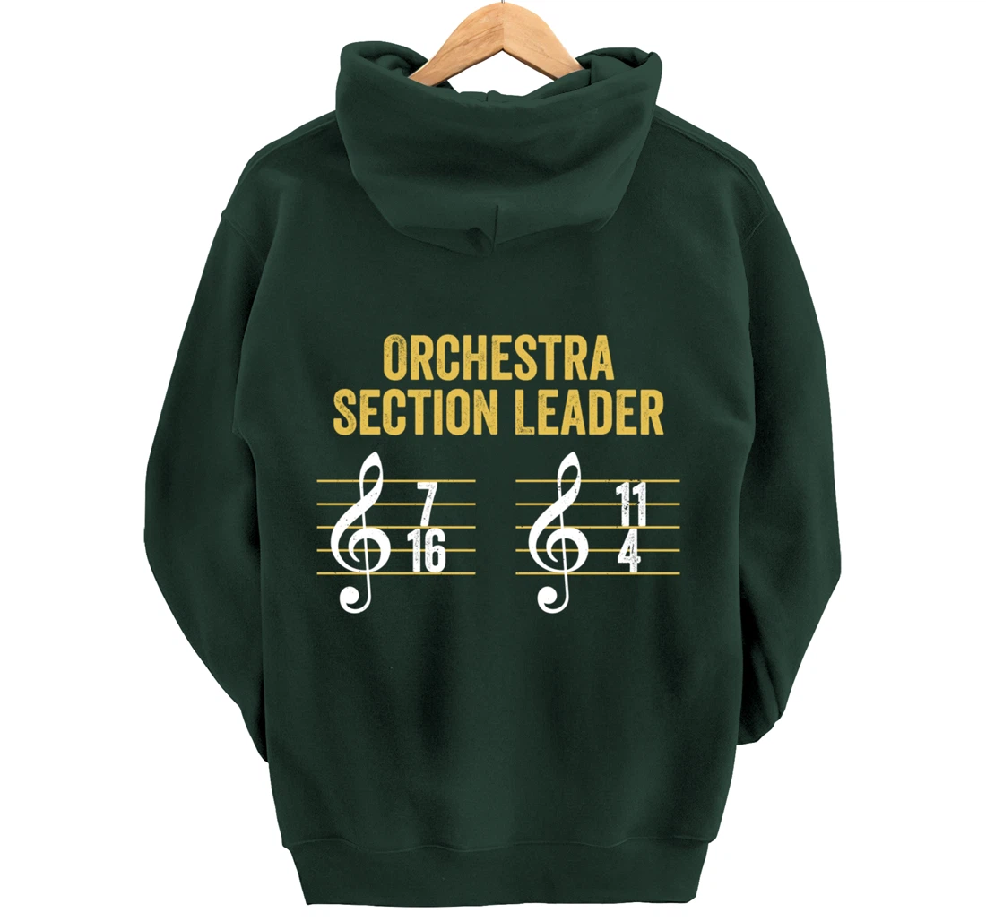 Best Section Leader Symphony Vintage Orchestra Notes Pullover Hoodie