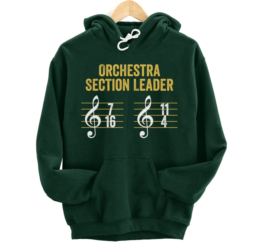 Best Section Leader Symphony Vintage Orchestra Notes Pullover Hoodie
