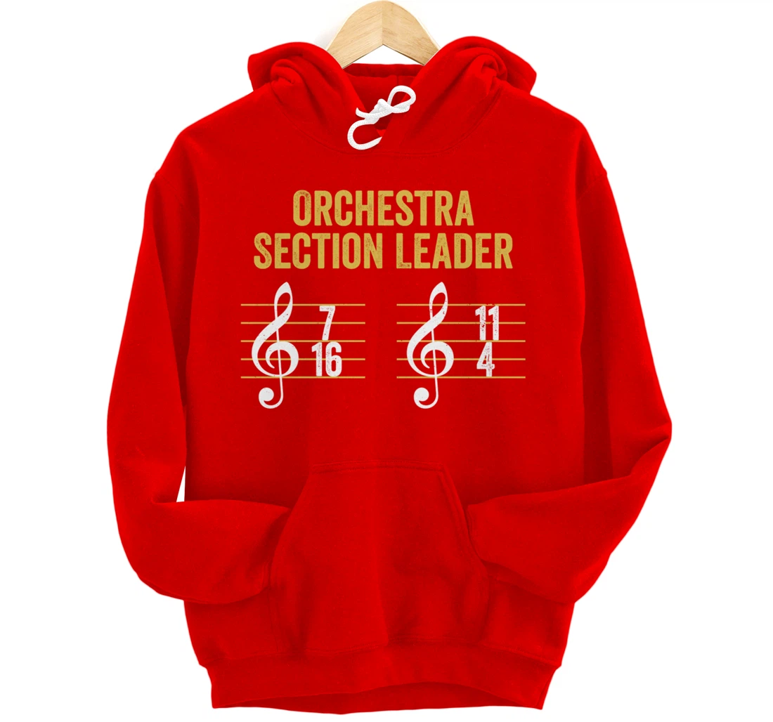 Best Section Leader Symphony Vintage Orchestra Notes Pullover Hoodie