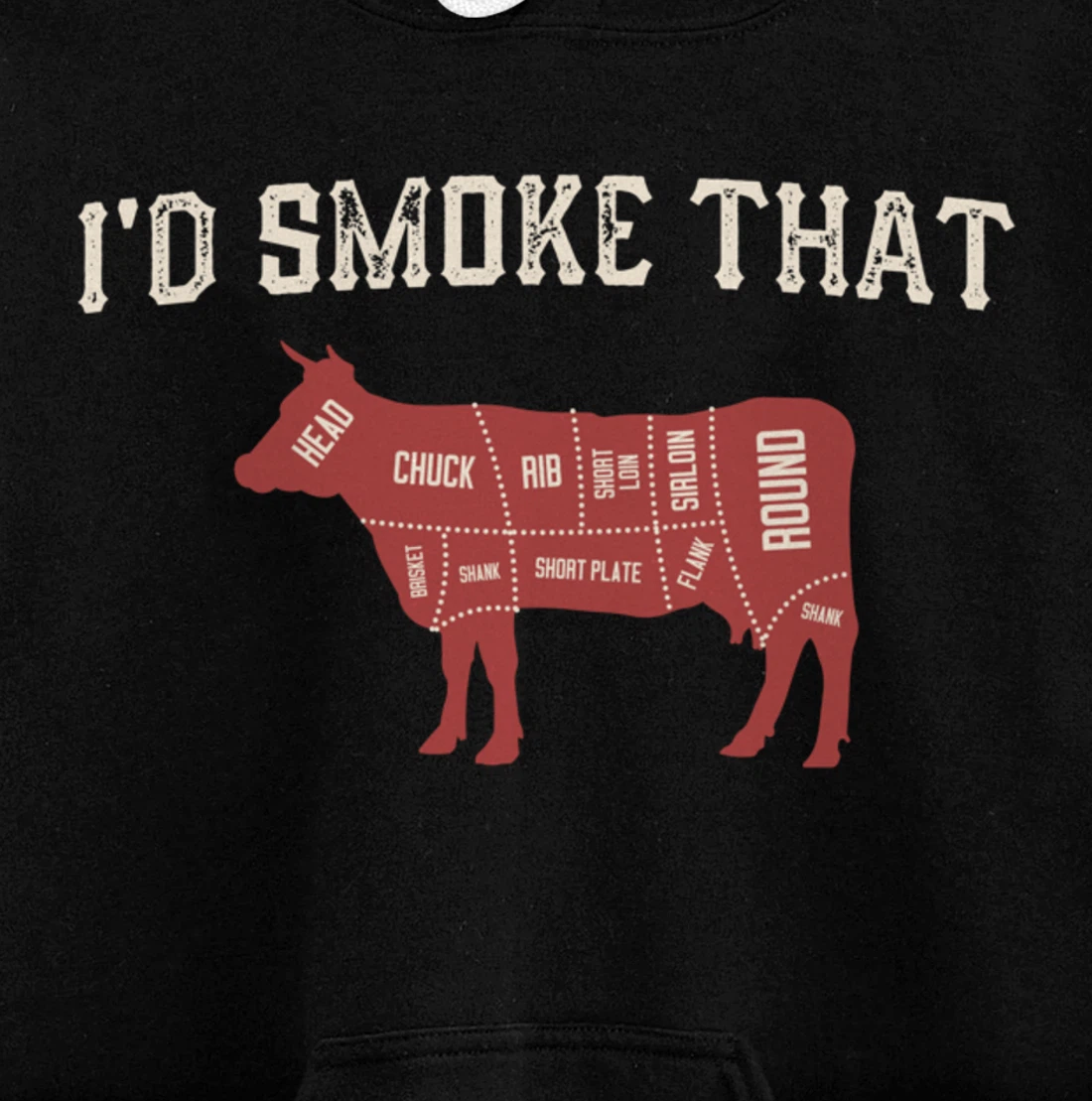 Funny Barbecue Lover Cow Graphic Women Men Meat Smoking BBQ Pullover Hoodie
