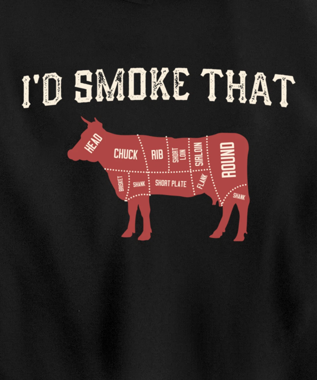 Funny Barbecue Lover Cow Graphic Women Men Meat Smoking BBQ Pullover Hoodie